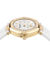 Philipp Plein Women's The Hexagon White Silicone Strap Watch 38mm