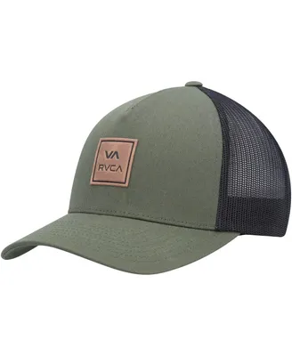 Men's Rvca Olive, Black Va All The Way Trucker Snapback Hat