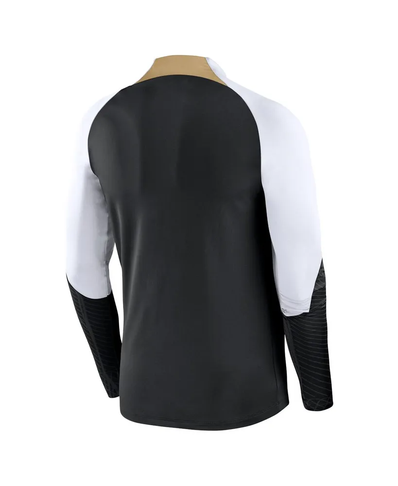 Men's Nike Navy Chelsea Strike Drill Performance Raglan Quarter-Zip Long Sleeve Top