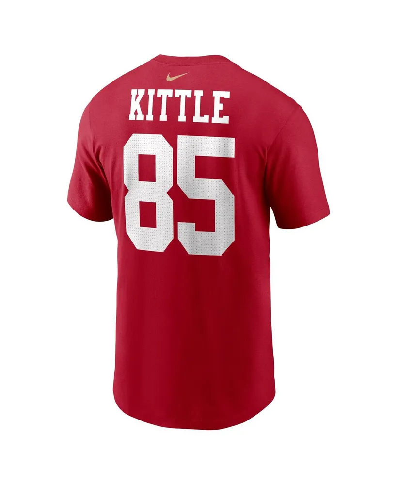 Men's Nike George Kittle Scarlet San Francisco 49ers Player Name and Number T-shirt