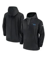 Men's Nike Black Carolina Panthers Sideline Quarter-Zip Hoodie