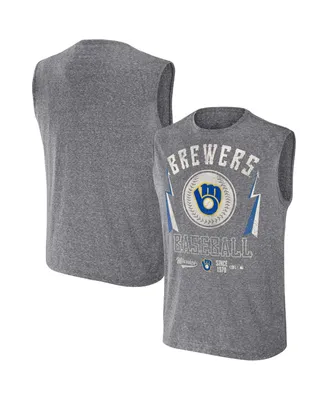 Men's Darius Rucker Collection by Fanatics Charcoal Milwaukee Brewers Muscle Tank Top
