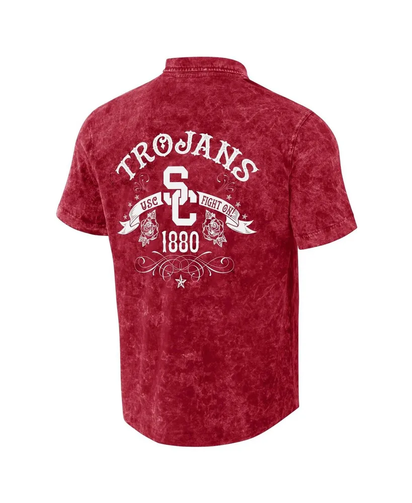 Men's Darius Rucker Collection by Fanatics Cardinal Usc Trojans Team Color Button-Up Shirt
