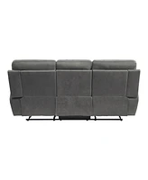 White Label Nadia 85" Double Reclining Sofa with Drop-Down Cup Holders