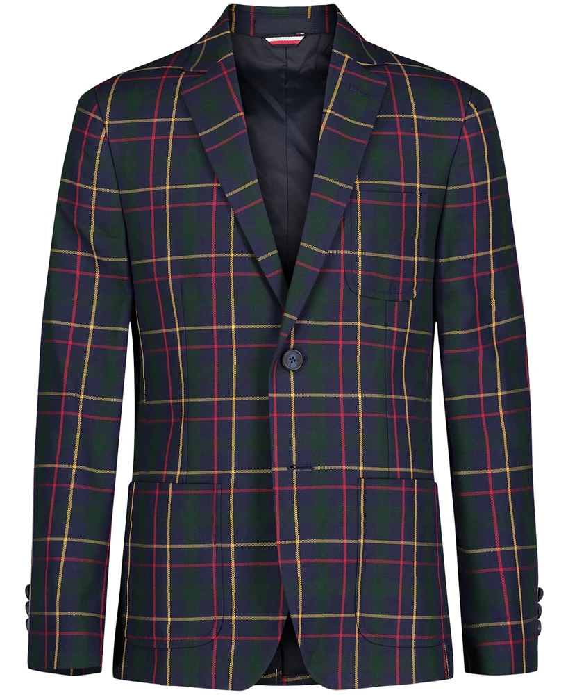 Tommy Hilfiger Big Boys Brushed Huntsman Plaid Blazer