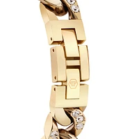 Philipp Plein Women's The Hexagon Gold-Tone Stainless Steel Crystal Link Wrap Bracelet Watch 28mm