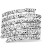 Diamond Baguette & Round Statement Ring (2 ct. t.w.) in 10k White Gold