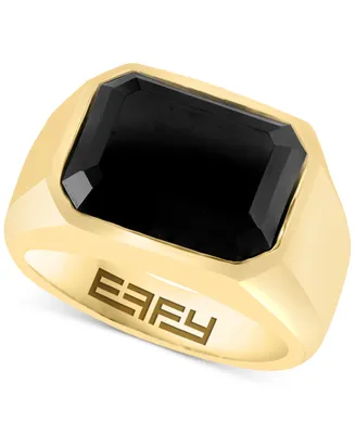 Effy Men's Onyx Ring in 14k Gold-Plated Sterling Silver
