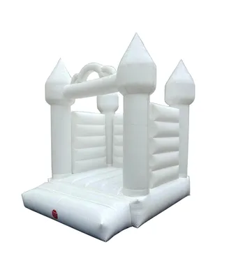 Pogo Bounce House White Inflatable Bounce House (Without Blower) - 13 x 12 x 14.5 Foot - Big Inflatable Bouncer House Castle Unit for Weddings