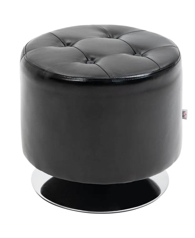 HOMCOM Modern Small Faux Leather Ottoman / Footrest Stool - White