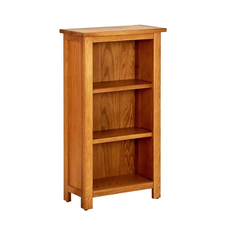 vidaXL Bookcase 17.7"x8.9"x32.3" Solid Oak Wood