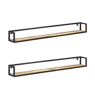 vidaXL Wall Shelves 2 pcs 63" Rough Mango Wood