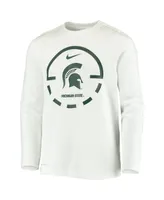 Big Boys Nike White Michigan State Spartans Basketball Legend Performance Long Sleeve T-shirt