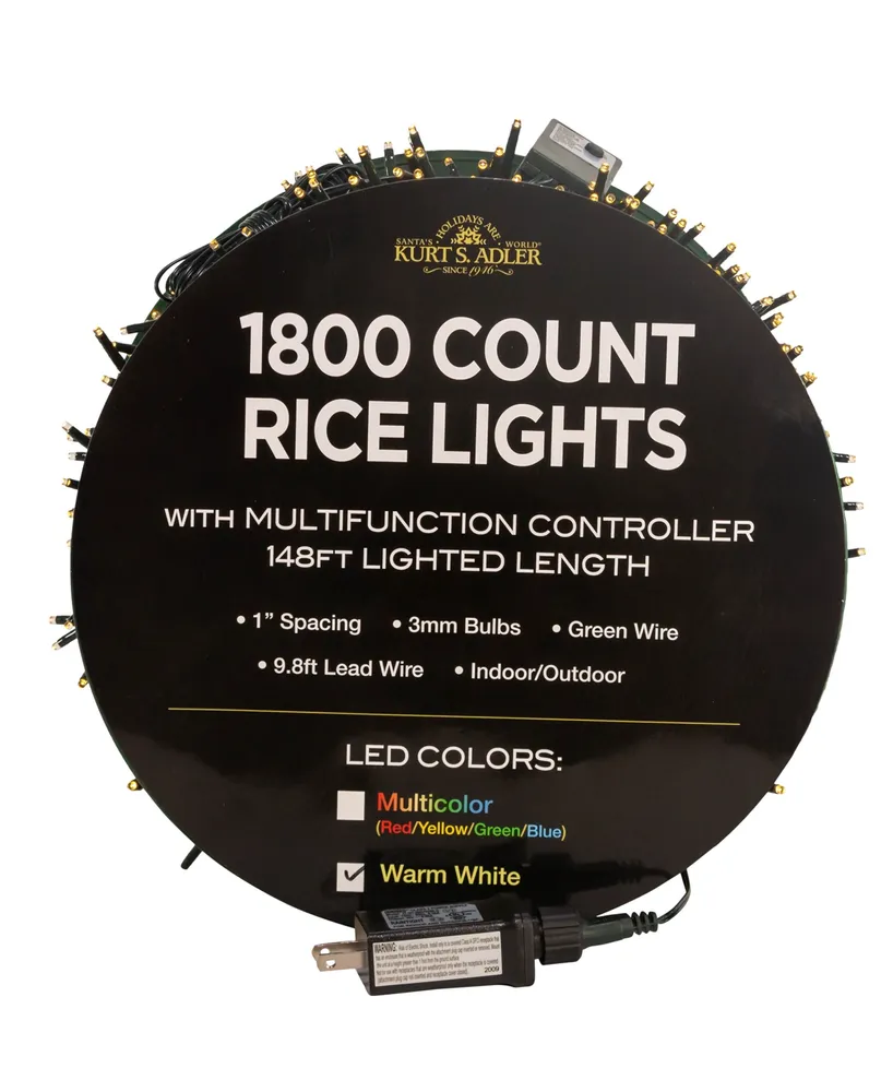 Kurt Adler 1800-Light 148' Warm Led Rice Light Set