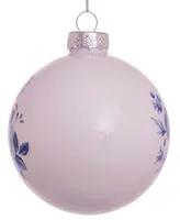 Kurt Adler 80mm Delft Shiny Glass Ball Ornaments, 6-Piece Set