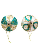 Kurt Adler 80mm Embellished Ball Ornaments, 6 Piece Set