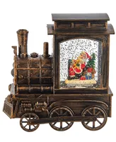 Kurt Adler 7" Battery-Operated Musical with Light Santa Water Train and Projector