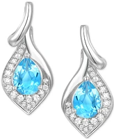 Amethyst (1-1/4 ct. t.w.) & Lab-Grown White Sapphire (1/4 Drop Earrings 14k Gold-Plated Sterling Silver (Also Blue Topaz O