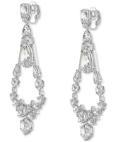 Swarovski Rhodium-Plated Mixed Crystal Clip-On Chandelier Earrings