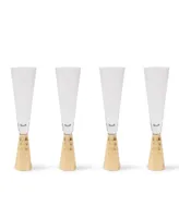 8 Oak Lane Glass Hammered Champagne Flute, 4 Piece Set