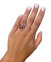 Le Vian Grape Amethyst (2-5/8 ct. t.w.) & Diamond (1/4 Butterfly Statement Ring 14k Rose Gold