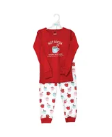 Hudson Baby Boys Cotton Top and Pant Pajama Set, Hot Cocoa