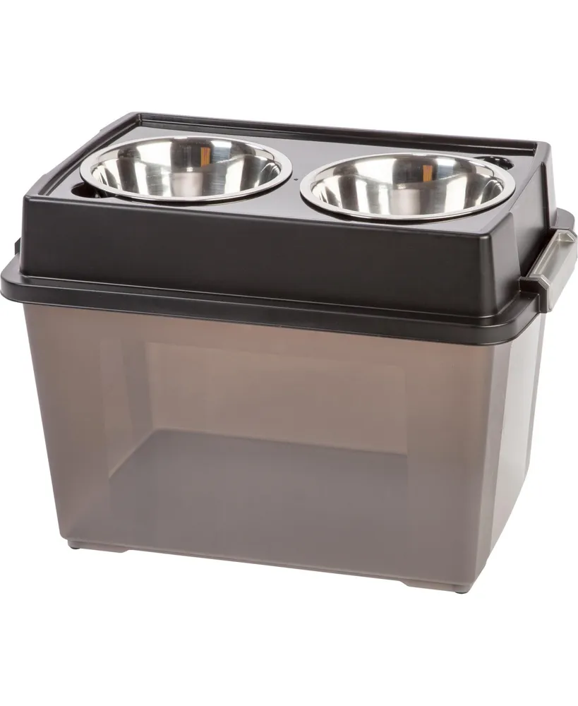 Iris USA 35lbs/47qt Airtight Pet Food Container with Casters and Scoop, Chrome