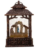 Kurt Adler 11" Battery-Operated Led Nativity Scene Water Lantern