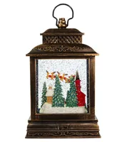 Kurt Adler Kurt Adler 10.4" Battery-Operated Light Up Santa Water Lantern with Projector