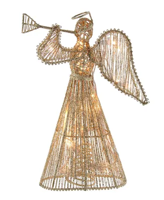 Kurt Adler 12" 20 Light Incandescent Glitter Angel Tree Topper