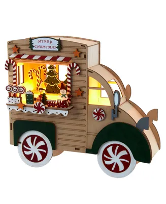 Kurt Adler 10" Battery-Operated Lit Merry Christmas Gingerbread Truck