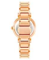 Anne Klein Women's Three Hand Quartz Rose Gold-tone Alloy with Gray Sunray Dial Watch, 32mm - Gray-Rose Gold