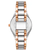 Anne Klein Women's Three Hand Quartz Silver-tone and Rose Gold-tone Alloy Bracelet Watch, 36mm - Silver-Tone-Rose Gold