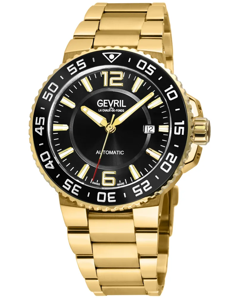 Gevril Men's Riverside Gold-Tone Stainless Steel Watch 42mm