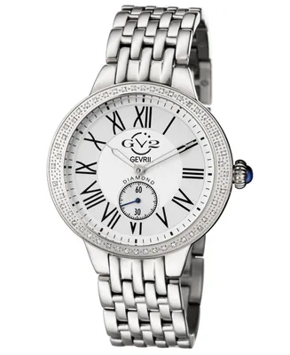 GV2 by Gevril Women's Astor Silver-Tone Stainless Steel Watch 40mm