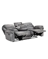 Furniture of America Bishop 89" Fabric Manual Recliner Sofa