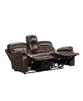 Furniture of America Wallace 73" Faux Leather Manual Recliner Loveseat