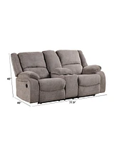 Furniture of America Hodge 78" Chenille Manual Recliner Loveseat