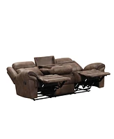 Furniture of America Harris 87" Fabric Manual Recliner Sofa