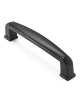 Cauldham Solid Matte Black Bar Cabinet Handles 3.75" Hole Centers 10 Pk