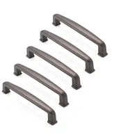 Cauldham 5 Pack Solid Kitchen Cabinet Handles (5" Hole Centers) - Drawer/Door Hardware - Style T765 - Oil Rubbed Bronze