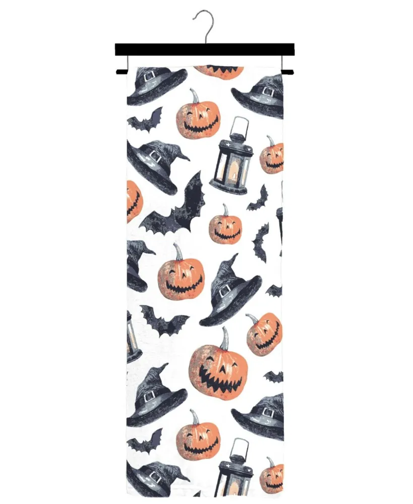 Kate Aurora Halloween Spooky Jack O' Lanterns Bats & Witch Hats Ultra Soft & Plush Oversized Accent Throw Blanket - 50 in. W x 70 in. L