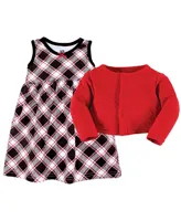 Hudson Baby Girls Quilted Cardigan and Dress