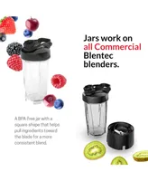 Blendtec Go Bottle, Reusable Single Serve Blender Cup, Includes Travel Lid, Bpa-Free Jar, Clear