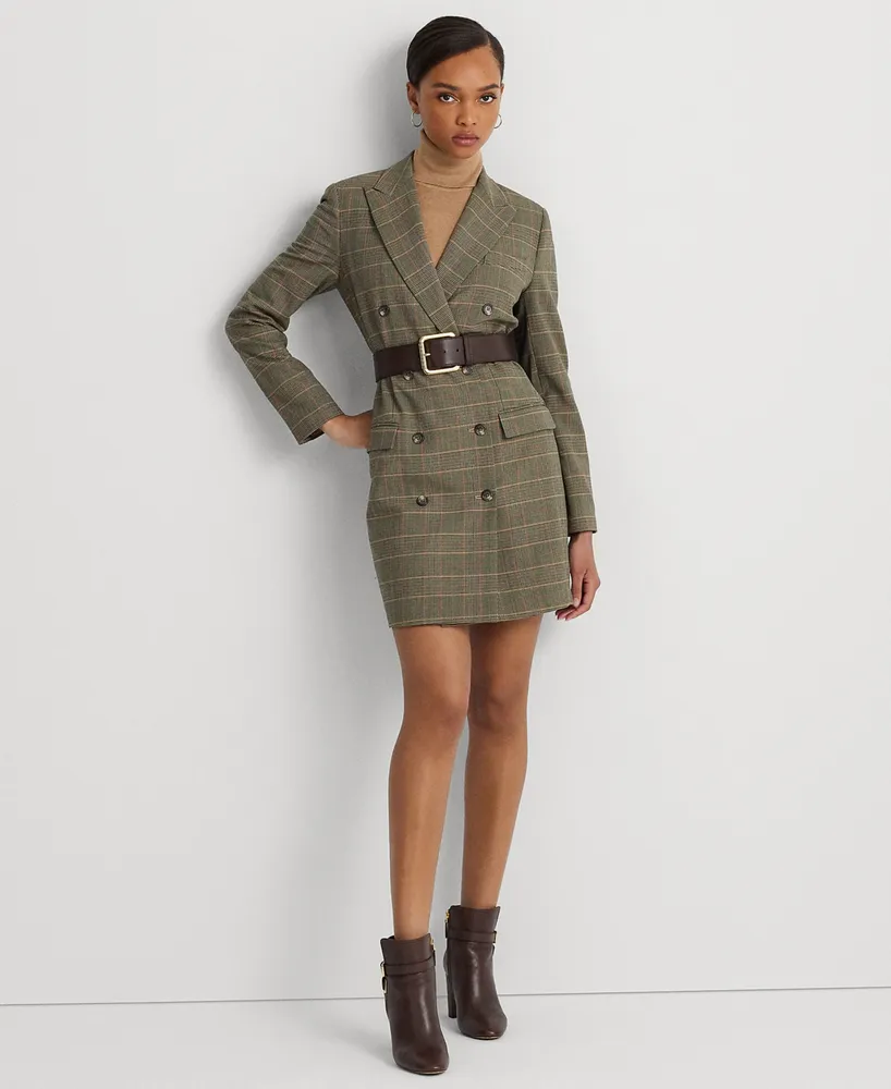 Lauren Ralph Lauren Women's Checked Plaid Wool-Blend Twill Dress