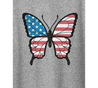 Hybrid Apparel Trendy Plus Americana Butterfly Graphic T-shirt