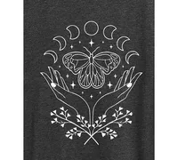 Hybrid Apparel Trendy Plus Size Cosmic Butterfly Graphic T-shirt