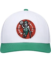 Men's Mitchell & Ness White, Green Boston Celtics Hardwood Classics Core 2-Tone 2.0 Pro Snapback Hat