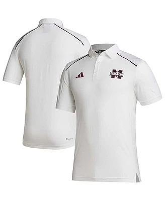 Men's adidas White Mississippi State Bulldogs Coaches Aeroready Polo Shirt