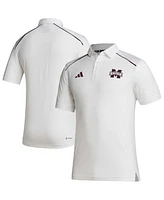 Men's adidas White Mississippi State Bulldogs Coaches Aeroready Polo Shirt